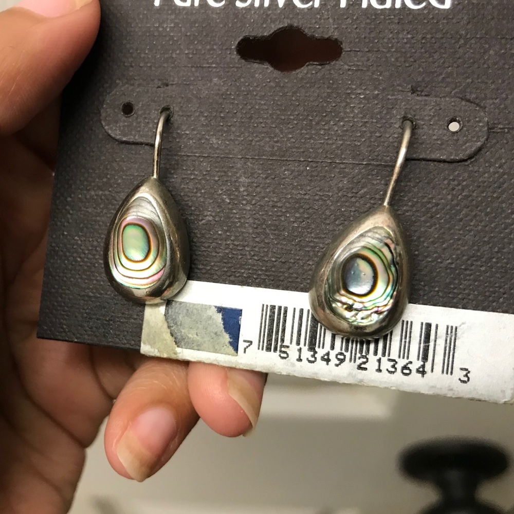 Silver-plated Pāua/Abalone Shell Earrings